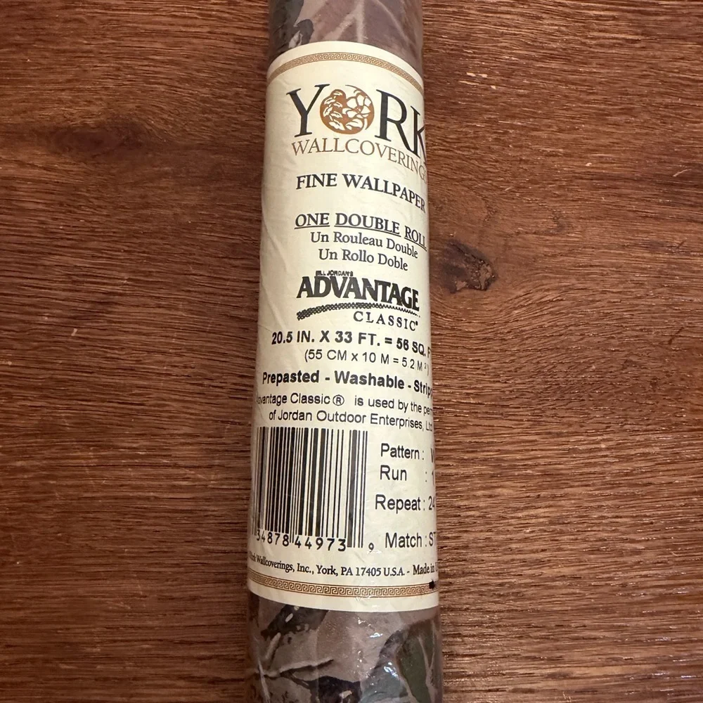 York Advantage Classic Wallpaper WD4140 – Woodland Camo Double Roll (New)